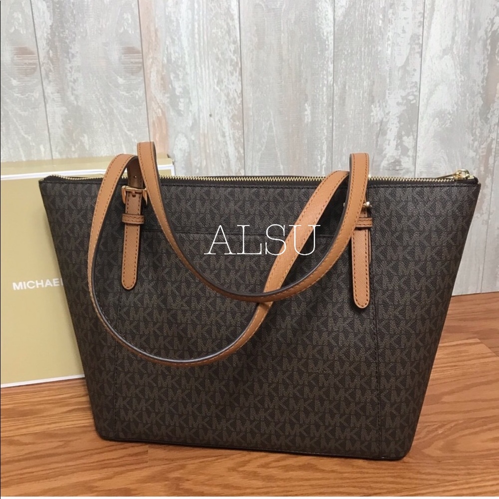 Michael Kors Ciara LG EW TZ Tote Brown W AUTHENTIC - Picture 2 of 7
